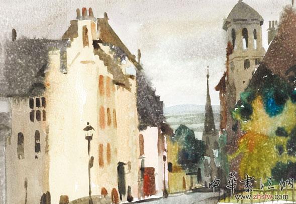 劉大為作品——英國小鎮(zhèn)微雨