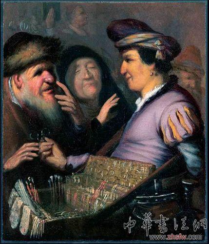 倫勃朗 (17歲) 《買眼鏡的小販， 1623 - 1624》