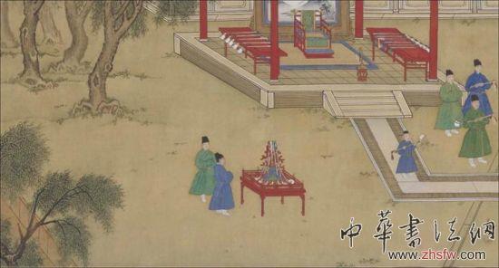 《明宣宗行樂圖》局部，捶丸