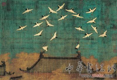 圖為北宋趙佶《瑞鶴圖》局部，畫心縱51厘米，橫138.2厘米，現(xiàn)藏遼寧省博物館。