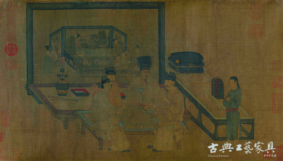 五代 南唐 周文矩 重屏?xí)鍒D卷