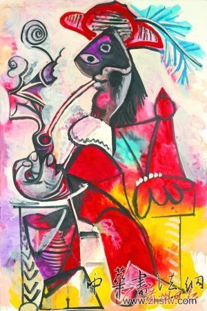 畢加索 《煙斗與劍客》