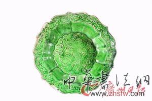 南宋磁灶窯綠釉印花碟