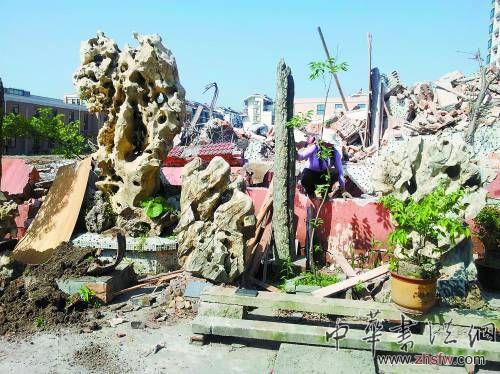 被強拆后的劉光嘉私人奇石盆景博物館。劉文浩 供圖