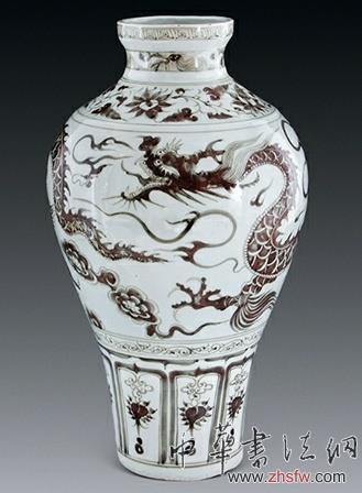 盤點(diǎn)2013年中國(guó)九大億元天價(jià)拍品 07元 釉里紅云龍紋大口梅瓶(約1.16億元)