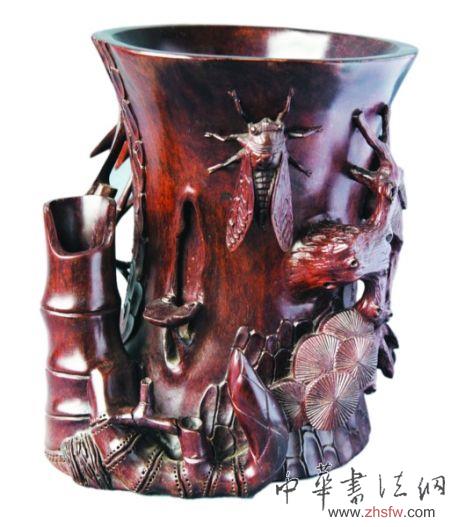 知足常樂筆筒·盧氏黑黃檀·顧曉青