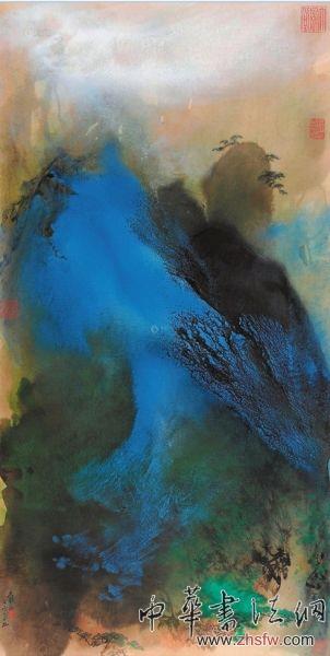 《松峰曉靄圖》