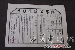 1955年的《旅店公議價目表》歷史價值高