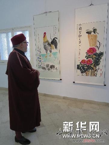 （XHDW）（2）中國(guó)畫家張劍峰在突尼斯舉辦國(guó)畫展