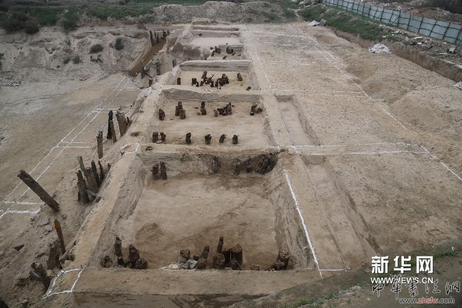 這是陜西西安西漢長(zhǎng)安城渭橋遺址的廚城門一號(hào)橋(資料照片)。