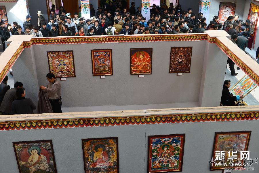 （XHDW）（1）西藏舉行唐卡欽孜派傳承人精品展