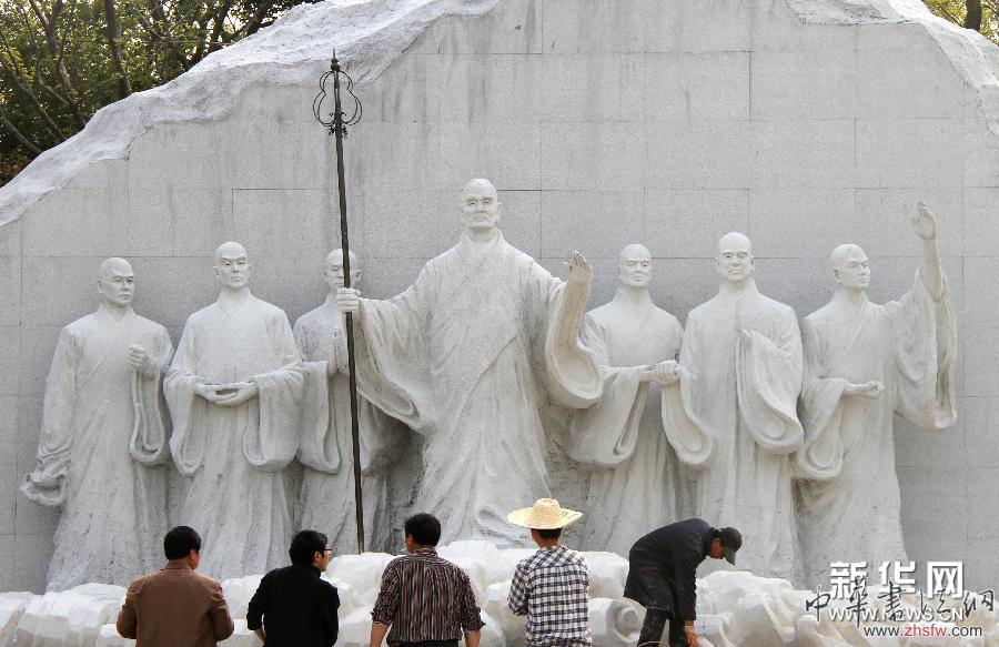 大型群雕《鑒真東渡》揚(yáng)州落成 圖 #(文化)(1)大型群雕《鑒真東渡》揚(yáng)州落成