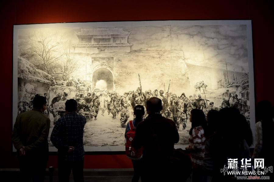 山東省重大歷史題材美術(shù)作品展舉行 組圖 (文化)(2)山東省重大歷史題材美術(shù)作品展在濟南舉行