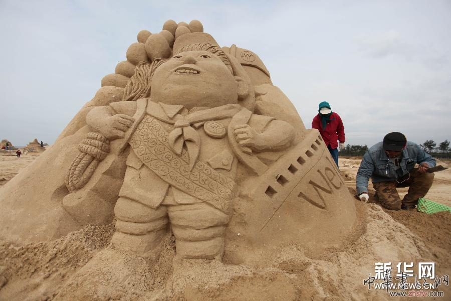 山東威海:百座藝術(shù)沙雕亮相海灘迎“五一” 圖 #(文化)(3)山東威海:百座藝術(shù)沙雕亮相海灘迎“五一”