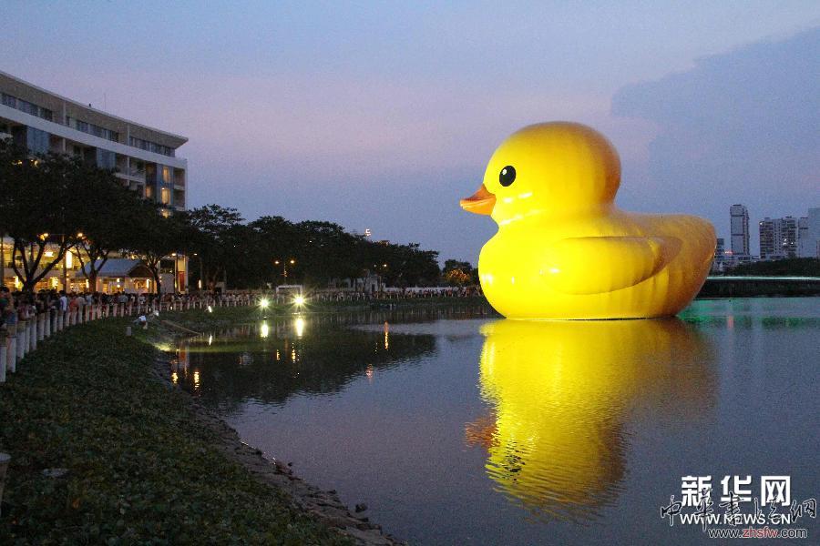 “大黃鴨”“游”到越南胡志明市 圖 (晚報(bào))(3)“大黃鴨”“游”到越南胡志明市