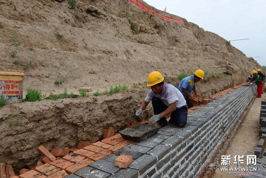 #（文化）（5）山西永濟蒲州故城遺址部分城墻被原址保護修繕