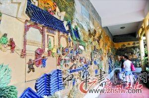 佛山陶瓷博物館收藏的展示清末民初的東平河圖錄陶瓷壁畫。