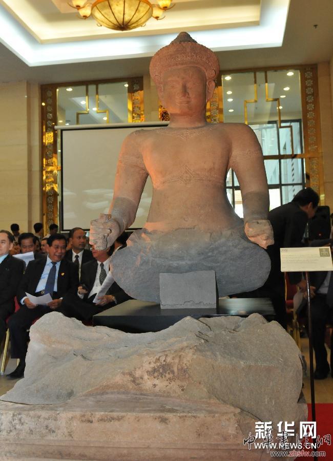 （國際）（1）柬埔寨舉行儀式歡迎被掠奪石像文物回歸