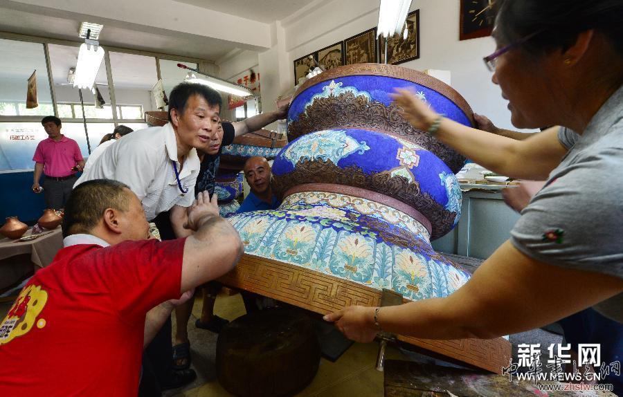 #（文化）（5）北京琺瑯廠打造4米高景泰藍(lán)花鳥大瓶