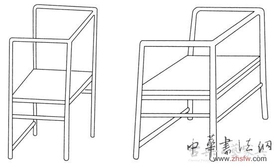 南宋馬遠《西園雅集圖》、南宋佚名《商山四皓會昌九老圖》中的折背樣玫瑰椅（引自邵曉峰《中國宋代家具》）