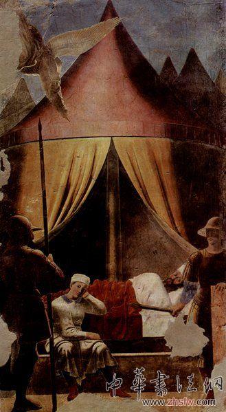 皮耶羅·弗朗切斯卡(Piero della Francesca)作品《君士坦丁之夢(mèng)》(The Dream of Constantine)(1452-66)