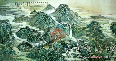 中國書畫名家王能藝藝術(shù)人生訪談錄 《東方日出競朝暉》中國畫 大尺整紙.jpg