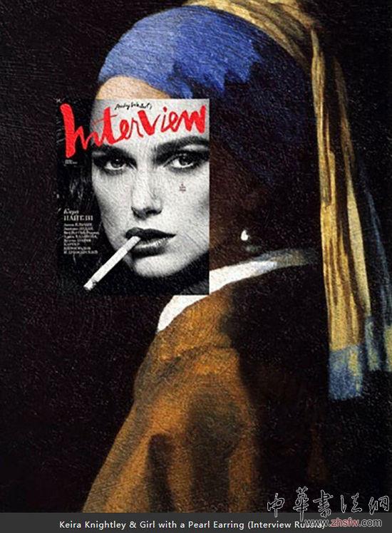 　　你有想過把古典油畫與現(xiàn)代時(shí)尚相結(jié)合起來嗎？當(dāng)古典與時(shí)尚碰撞到一起會(huì)擦出什么樣的火花呢？來自菲律賓平面設(shè)計(jì)師Eisen Bernardo就創(chuàng)作了一套非常有趣的作品。他把現(xiàn)代雜志的封面模特兒PS在古代名畫中，效果出奇得有趣。當(dāng)蒙娜麗莎變成阿黛爾、維納斯變成安吉麗娜朱莉，自由引導(dǎo)人民的先驅(qū)穿上現(xiàn)代A字裙，會(huì)是什么樣呢？一起來看看吧。