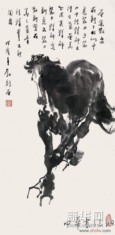 作品名稱:黑馬 創(chuàng)作時(shí)間:1988年 尺寸:114x56