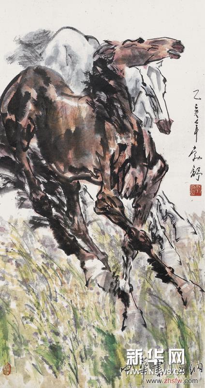作品名稱:雙馬 創(chuàng)作時(shí)間:1995年 尺寸:113x55