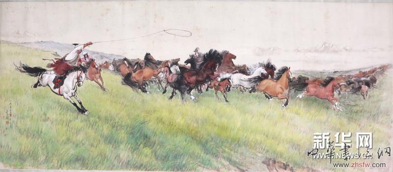 作品名稱：套馬 創(chuàng)作時(shí)間：1955年 尺寸：98cm_229cm 