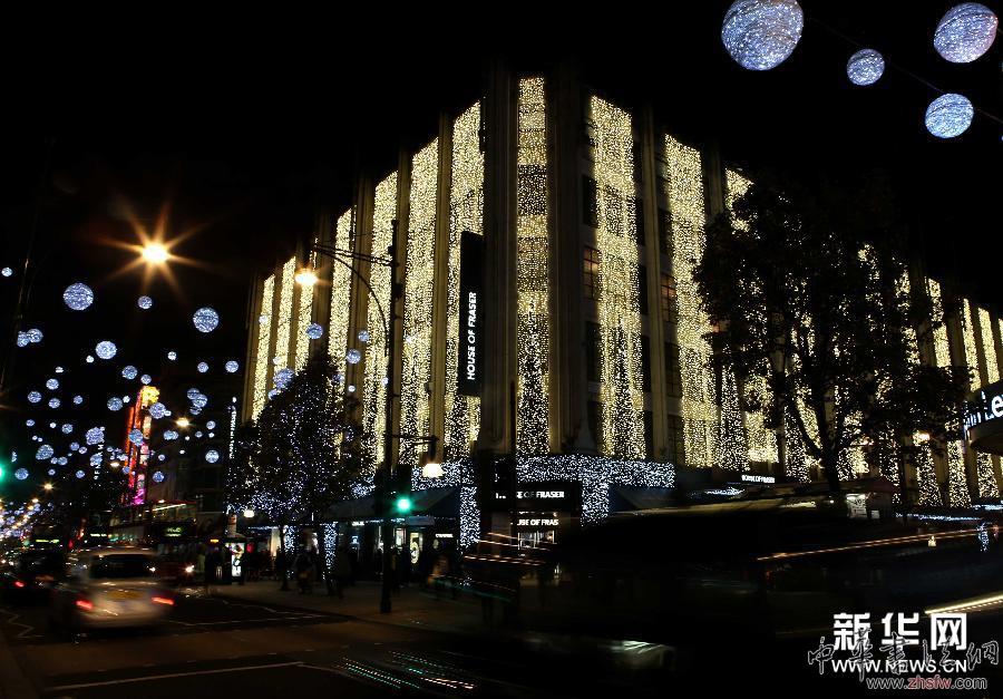 圣誕彩燈扮靚倫敦街頭 (XHDW)(2)圣誕彩燈扮靚倫敦街頭