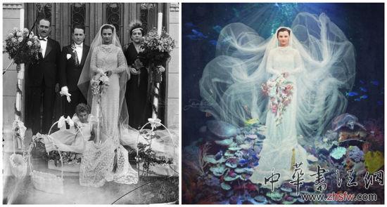 左為阿克辛特原照片，右為簡(jiǎn)的創(chuàng)作圖。