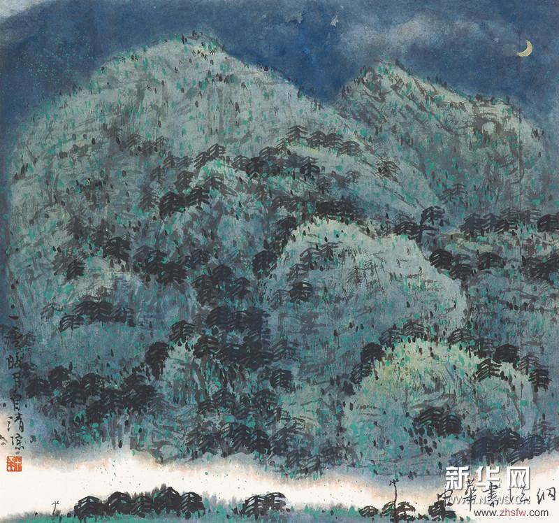 半輪皎月自清涼 51×48cm 國畫