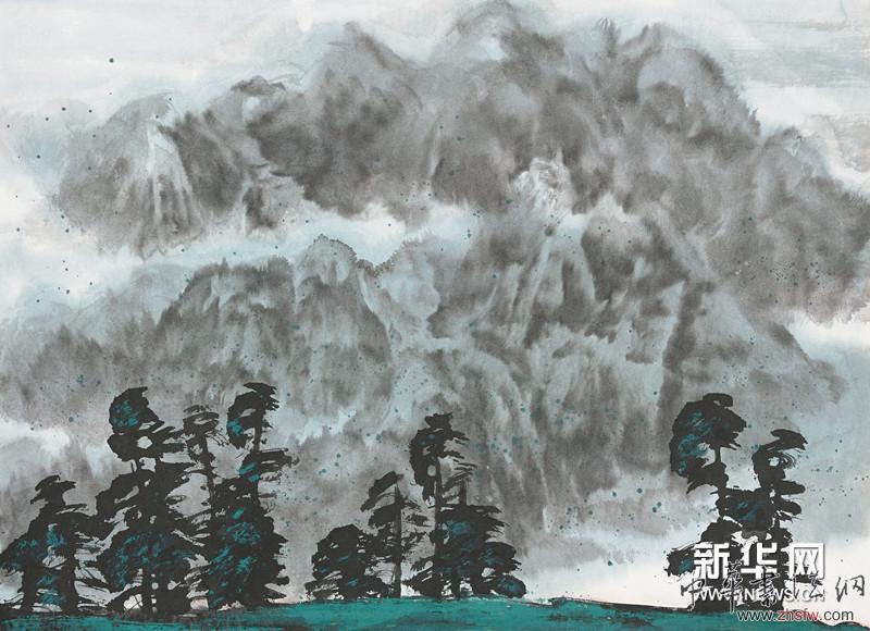 滿山煙雨半嶺風(fēng) 45×33cm 國(guó)畫