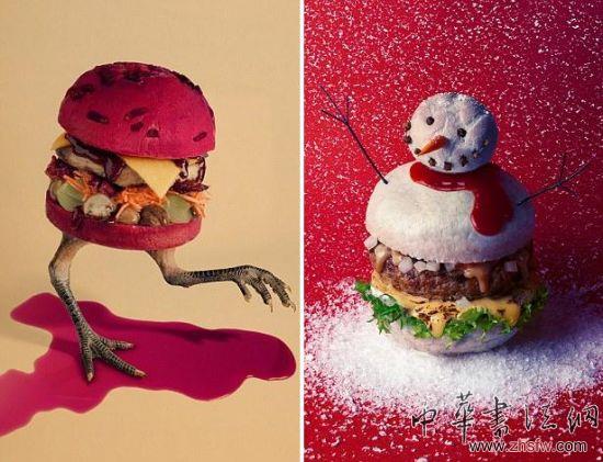 藝術(shù)家創(chuàng)造出世界上最奇特的60種漢堡