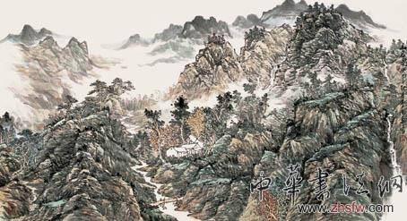 李光華——特邀最受歡迎的雙十大人民書(shū)畫(huà)家獻(xiàn)禮全國(guó)兩會(huì) 山居圖 尺寸180cmx96cm