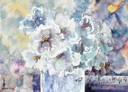 《紫色的夢》 水彩畫 120cm×90cm