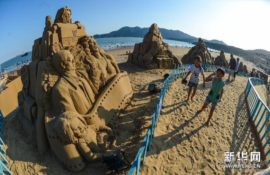 （美麗中國）（1）&ldquo;藍色海洋夢&rdquo;國際沙雕展在浙江舟山啟幕
