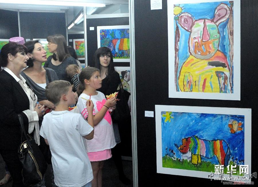 （國際）（1）南非兒童繪畫展呼吁保護犀牛