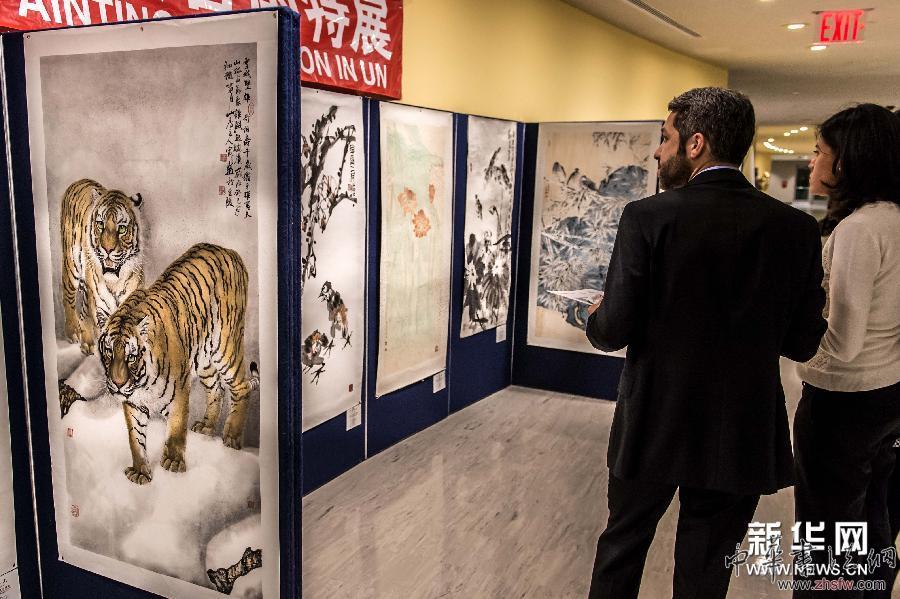 （國際）（3）中國花鳥畫作品在紐約聯(lián)合國總部展出