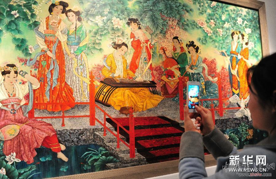 （晚報(bào)）（1）陳文燦漆畫水墨畫展在福建省美術(shù)館舉行