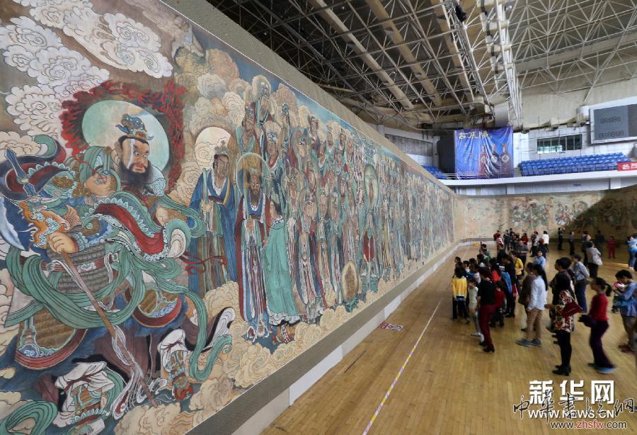 #（文化）（1）山西永樂(lè)宮壁畫(huà)臨摹版湖北襄陽(yáng)展出