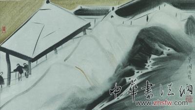 楊福音畫作——草閣溪聲