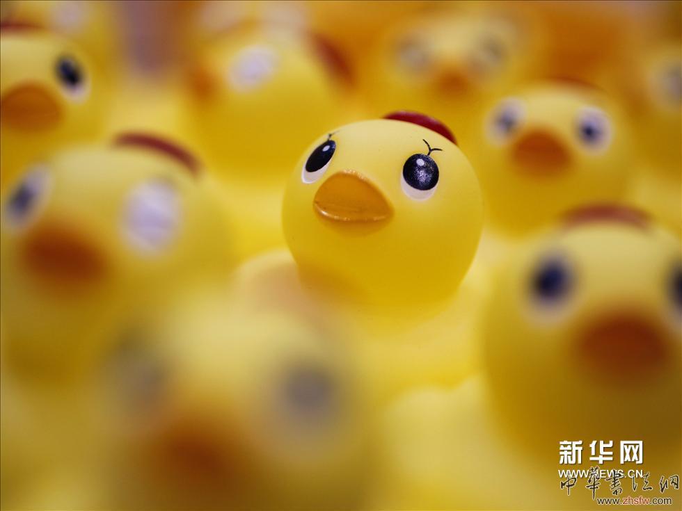 （2）這是2010年7月15日在日本東京玩具展上拍攝的“大黃鴨”玩具。 新華社/路透（張帆編輯）