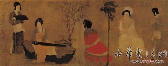 《調(diào)琴啜茗圖》卷