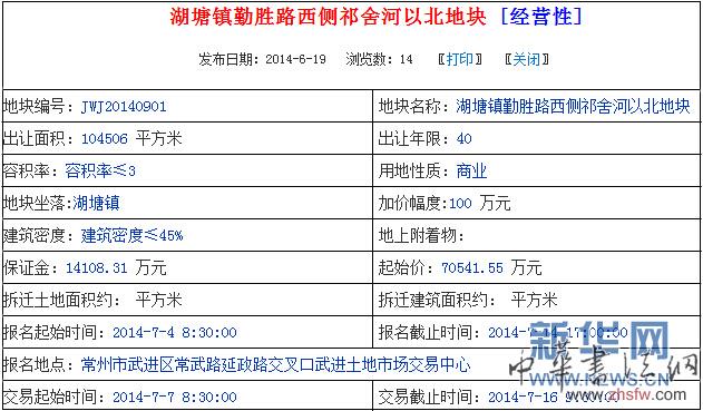 武進區(qū)湖塘鎮(zhèn)勤勝路西側(cè)祁舍河以北地塊