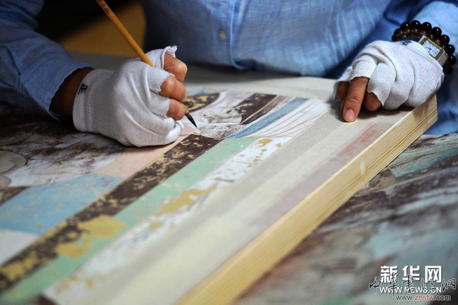 敦煌研究院開設“敦煌重彩”巖彩畫研修班 組圖 (文化)(4)敦煌研究院開設“敦煌重彩”巖彩畫研修班