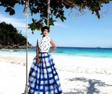 張歆藝海島寫真沙灘濕身戲水