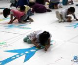 成都：少兒涂鴉“天空之城”