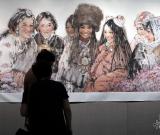 梁巖水墨肖像畫展在鄭州舉行 圖